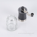 manual stainless steel coffee grinder with glass bottle